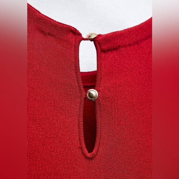 ZARA PLAIN KNIT MINI DRESS - Picture 7 of 11